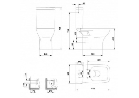 Бачок для унитаза Gala Street Square 5545