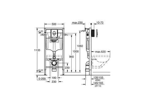 Инсталляция для подвесного унитаза Grohe Solido 38956000