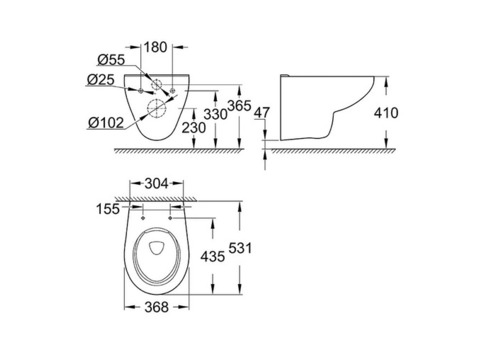 Унитаз подвесной Grohe Bau Ceramic 39427000