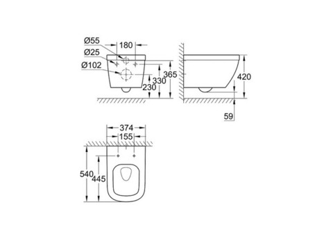 Унитаз подвесной Grohe Euro Ceramic 3932800H