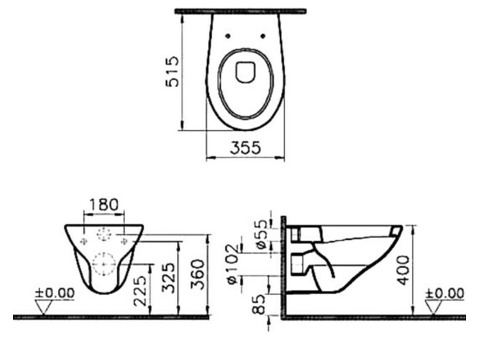 Унитаз подвесной Vitra Arkitekt 6107B003-0075