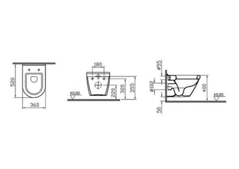 Унитаз подвесной Vitra S50 5318B003-0850 с функцией биде