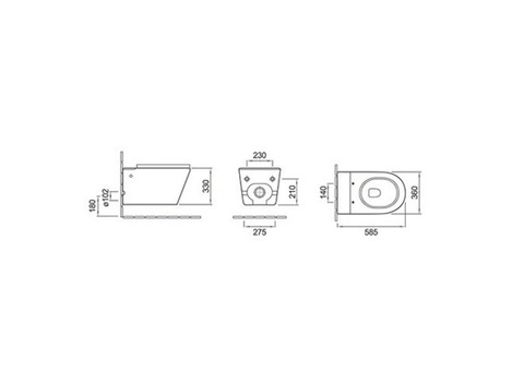 Унитаз подвесной безободковый Ceruttispa Argentera Aria Pulse CT7279 с функцией импульсного смыва