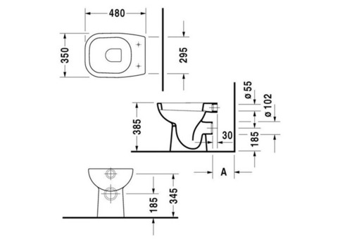 Унитаз пристенный Duravit D-Code 21150900002