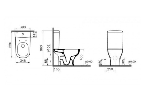 Унитаз-компакт Vitra D-Light Rime-Ex 5915B003-0075