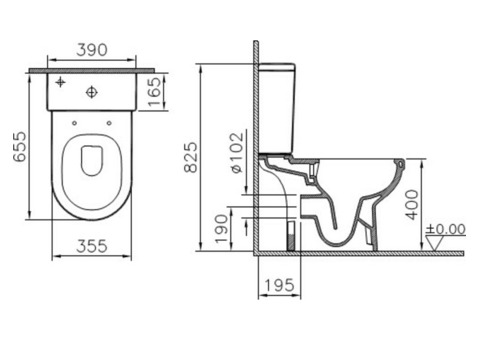 Унитаз-компакт Vitra S50 9797B003-7204 Open-back