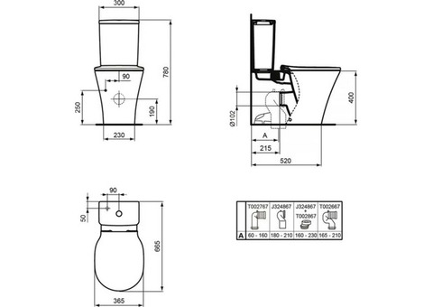 Унитаз-компакт напольный Ideal Standard Connect Air AquaBlade E013701