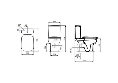 Унитаз-компакт напольный Ideal Standard Esedra T283401