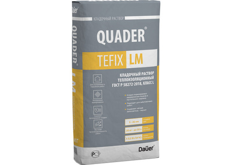 Раствор кладочный теплоизоляционный Dauer Quader Tefix LM 20 кг