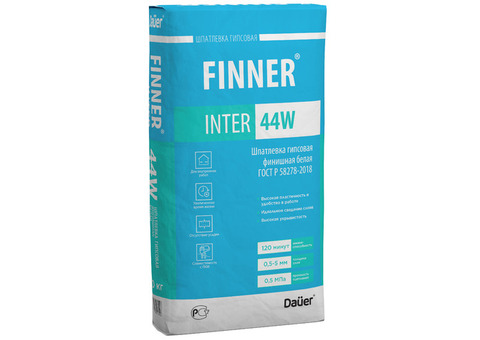 Шпатлевка гипсовая финишная Dauer Finner Inter 44 W белая 20 кг