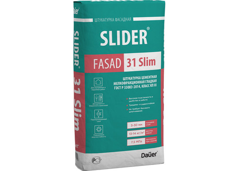 Штукатурка цементная Dauer Slider Fasad 31 Slim 25 кг