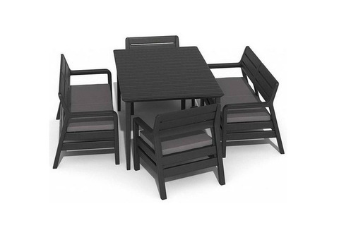 Комплект мебели Allibert Delano set with Lima table 160 графит-прохладный серый