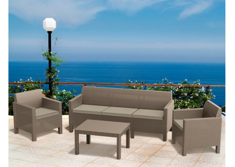 Комплект мебели Allibert Orlando set with 3 seat sofa капучино - песочный