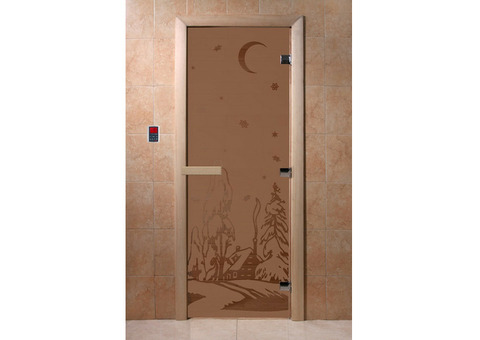 Дверь для сауны стеклянная Doorwood DW01250 Зима бронза матовая 700х1900 мм