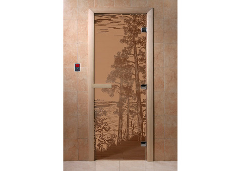 Дверь для сауны стеклянная Doorwood DW01271 Рассвет бронза матовая 700х1900 мм