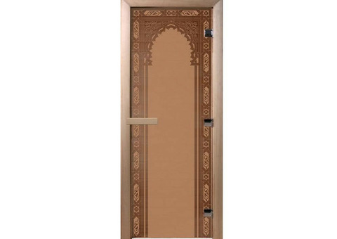 Дверь для сауны стеклянная Doorwood DW01508 Восточная арка бронза матовая 700х1900 мм