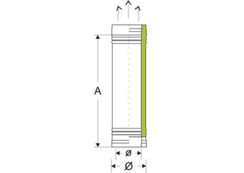 Сэндвич труба для дымохода нержавеющая сталь Eco Flue 0,5 мм D230х150 мм L0,5 м