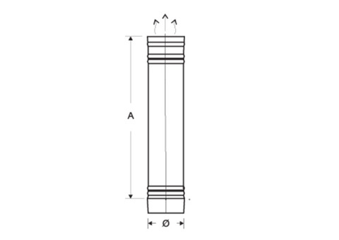 Труба для дымохода нержавеющая сталь Eco Flue 1 мм D115 мм L0,5 м