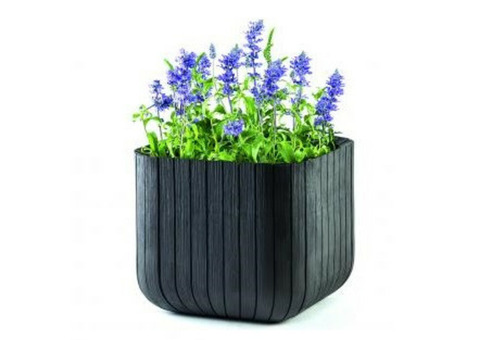 Кашпо для цветов Keter Cube Planter S 297х329,7х297 мм Антрацит