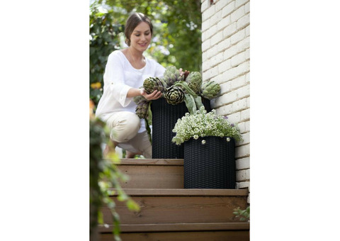 Комплект кашпо для цветов Keter Cylinder Planters S+M+L Антрацит