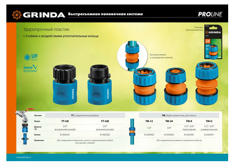 Соеденитель быстросъемный для шланга Grinda Proline TT-34E 8-426502 с внешней резьбой