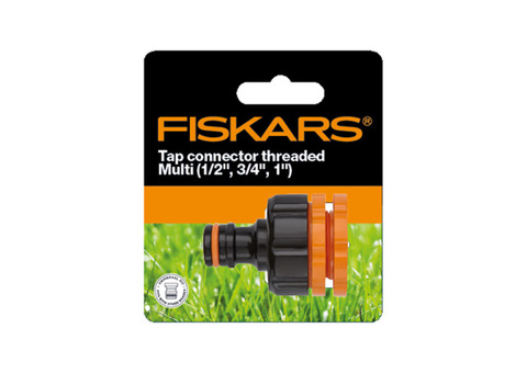 Штуцер для шланга Fiskars Multi 1020438 с резьбой 1/2-3/4-1 дюйма