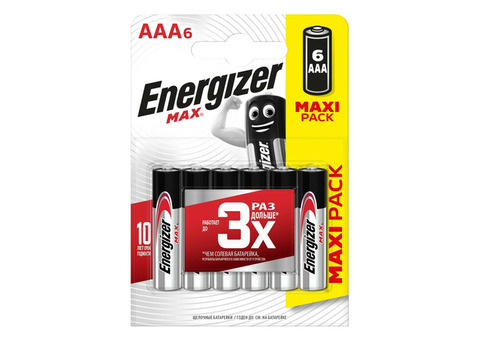 Батарейка алкалиновая Energizer Max AAA/LR03 FSB 6 шт.