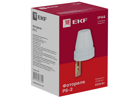 Фотореле EKF fr-ps-2-10 PROxima PS-2 10А 2200Вт IP44