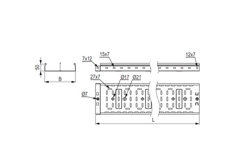 Лоток перфорированный DKC SPL3510 L3000 100х50 мм