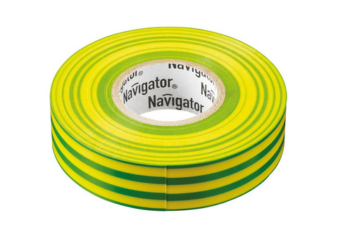 Изолента ПВХ Navigator 19 мм желто-зеленая NIT-A19-20/YG