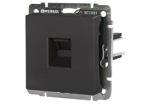 Механизм розетки компьютерной Werkel Ethernet WL08-RJ-45 черный матовый