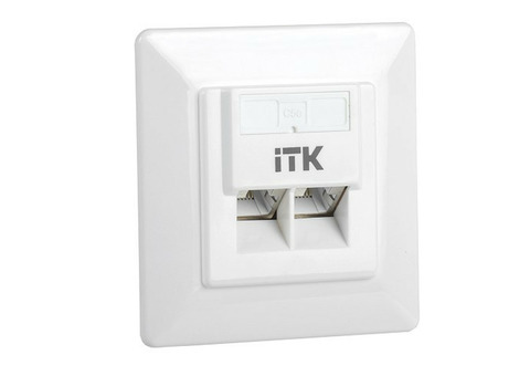 Розетка компьютерная ITK CS2-1C06F-2-1 RJ45 FTP 2 порта белая