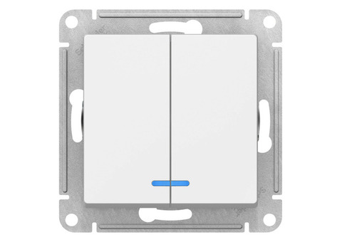 Механизм выключателя Schneider Electric AtlasDesign ATN000153 двухклавишный с индикатором белый