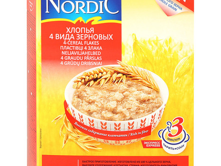 Хлопья NordiC 4 злака 600 г по оптовым ценам