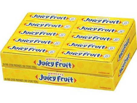 Жевательная Резинка JUICY FRUIT 5 г Кол-во штук в коробке - 40 шт по оптовым ценам