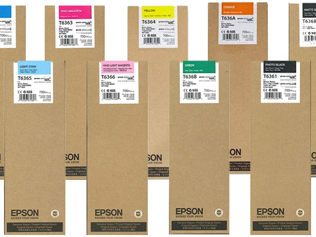 Картридж Epson T636x/T596C комплект (С, М, У, ПК, ПМ, ПК, МК, ОР, Г, Ж), 9 шт. x 700мл , 1шт x350мл