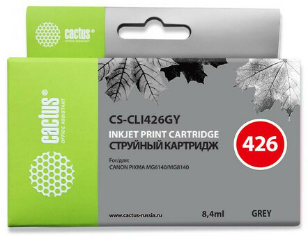 Картридж струйный Cactus CS-CLI426GY серый (8.4мл) для Canon Pixma MG6140/MG8140 (CS-CLI426GY)