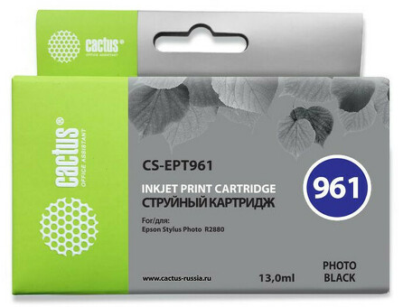 Картридж струйный Черный Фотокактус CS-EPT961 ( 13мл ) для Epson Stylus Photo R2880 (CS-EPT961)