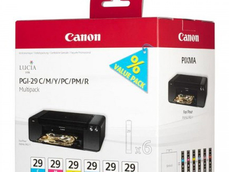 Картридж Canon PGI-29 C/M/Y/PC/PM/R Multipack набор (cyan, magenta , yellow , photo cyan, photo magenta , red), 6 шт (4873B005)