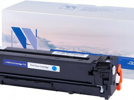 Картридж NVP совместимый NV-CB541A/NV-716 Cyan универсальные для HP/Canon Color LaserJet CP1215/ CP1515n/ CM1312/ CM1312nfi/ i-SENSYS LBP-5050/ MF8030C/ MF8050C/ 8080C (1400k) (NV-CB541A/716C)