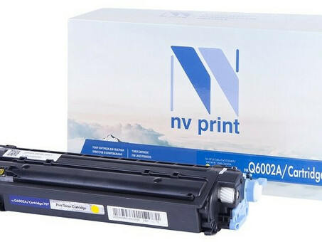 Картридж NVP совместимый Premium NV-Q6002A/NV-707PR Yellow универсальные для HP/Canon Color LaserJet 1600/ 2600n/ 2605/ 2605dn/ 2605dtn/ LBP 5000 i-Sensys Laser Shot/ 5102 (2000k) (NV-Q6002A/707PRY)