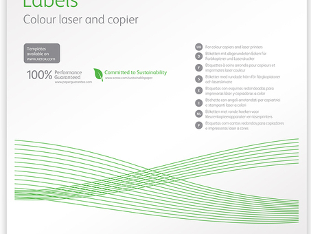 Бумага самоклеящаяся Xerox Colotech Laser Gloss Labels, глянцевая, A4 (210 x 297 мм), 1 наклейка, 100 листов (003R97288)