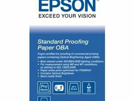 Бумага с покрытием Epson Standart Proofing Paper OBA, матовая, 250 г/кв.м, 1118 мм, 30,5 м (C13S450189)