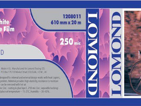 Пленка Lomond XL Vinyl White Self-Adhesive Film, самоклеящаяся, матовая, 170 г/кв.м, 610 мм, 20 м (1208011)