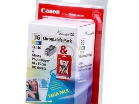 Картридж Canon CLI-36 Chromalife Pack (color) + бумага (1511B008)