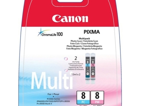 Картридж Canon CLI-8 PC/PM Multipack набор (photo cyan, photo magenta), 2 шт (0624B026)