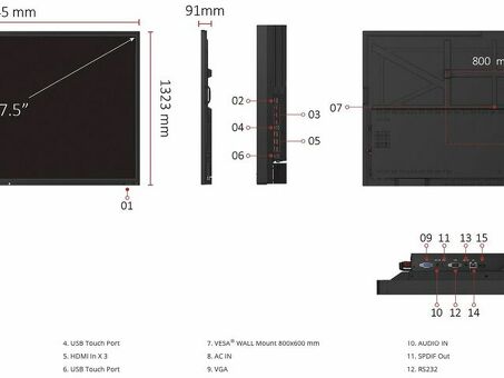 Интерактивная панель ViewSonic ViewBoard IFP9850-3 (VS17853)