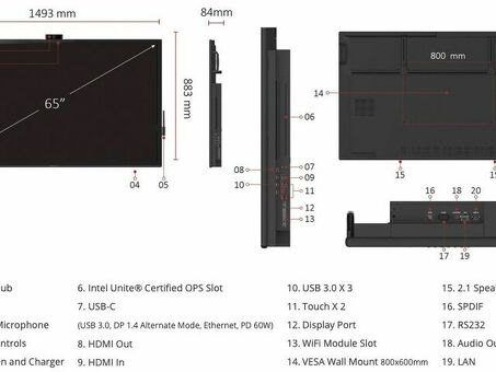 Интерактивная панель ViewSonic ViewBoard IFP6570 (VS17729)