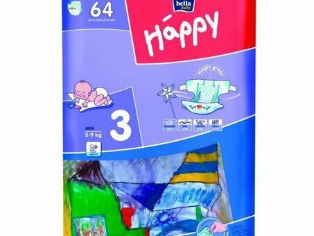 Подгузники Bella baby Happy MIDI - 64 шт.