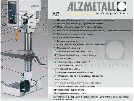 Вертикально-сверлильный станок Alzmetall АВ 50/SV